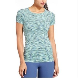 Athleta Short Sleeve Ruched Top Yoga Athletic Size L